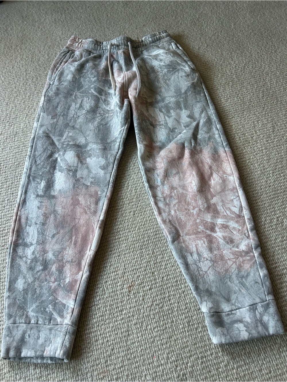 Hollister Pink & Gray Tie-Dye Jogger Pants